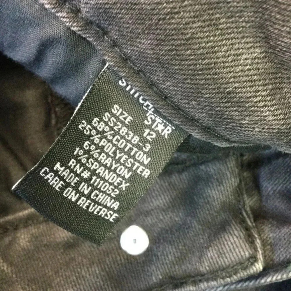 NWT Stitch Star Womens Black Distressed High-Rise Ankle Straight Jeans Size 12 - Picture 9 of 12